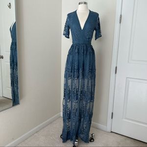 Pink Lily Lace Romper Dress S